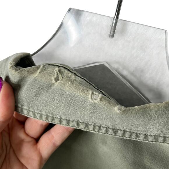 LL Bean Vintage 90s Green Canvas Work Shirt Long Sleeve Button Up Mens XXL - Picture 5 of 6